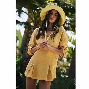 Free People Checkin' In Mini Dress relaxed Jojoba Button Collared Neck Free-est